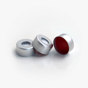 Red-PTFE-White-Silicone-Septa-11mm-Crimp-top-Aluminum-cap-5.5mm-Centre-Hole